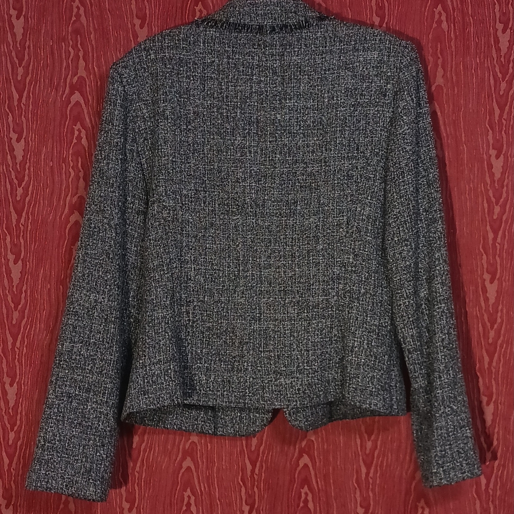 DANNY & NICOLE 2 Piece Black/Gray Long Sleeve 1 Button Ruffle Dress Suit 10 - Picture 3 of 16